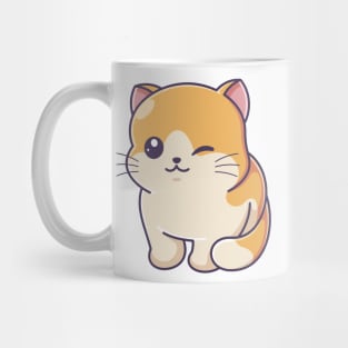 Cute smiling kitten sitting relaxed Mug